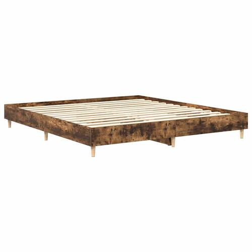 Sengestel uden madras 200x200 cm konstrueret træ røget eg