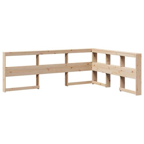 Seng med reol uden madras 150x200 cm massivt fyrretræ