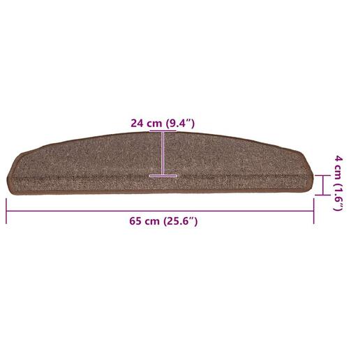 Trappemåtter 20 stk. 65x24x4 cm mørkebrun