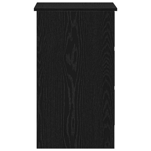 Skrivebord 90x45x76 cm konstrueret træ sort-eg