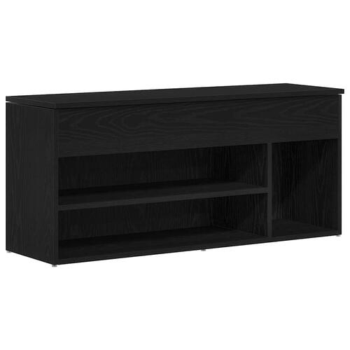 Skobænk 102x30,5x45 cm konstrueret træ sort egetræsfarve