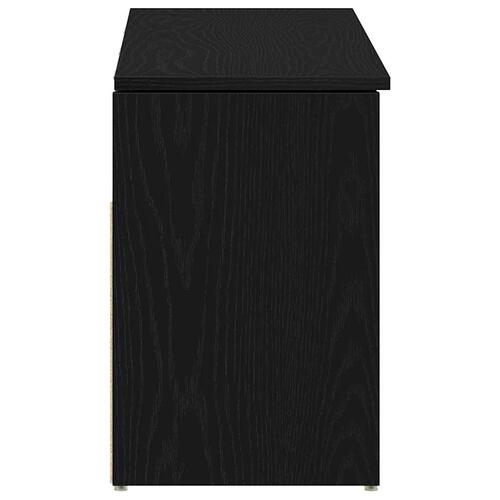 Skobænk 102x30,5x45 cm konstrueret træ sort egetræsfarve