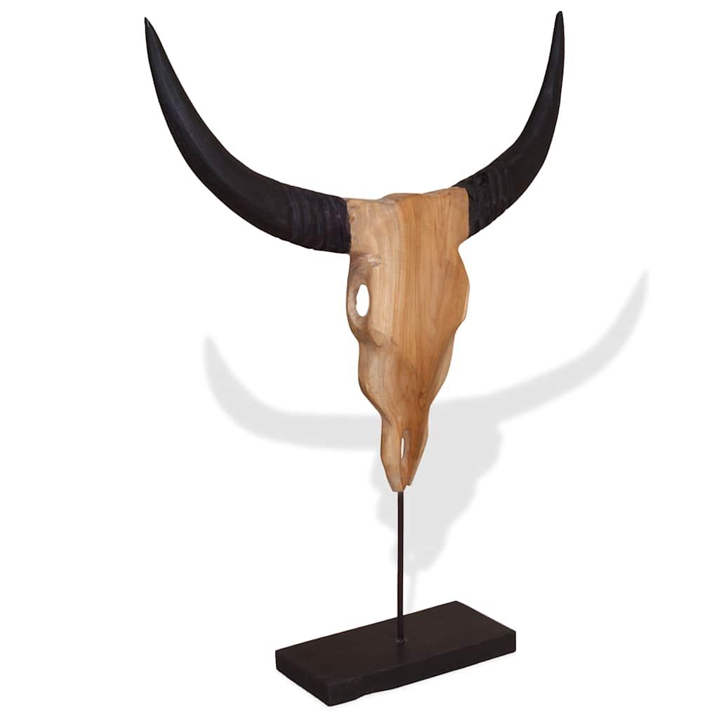 Tyrekranieskulptur i teak - 66 × 15 × 88 cm på fod billede