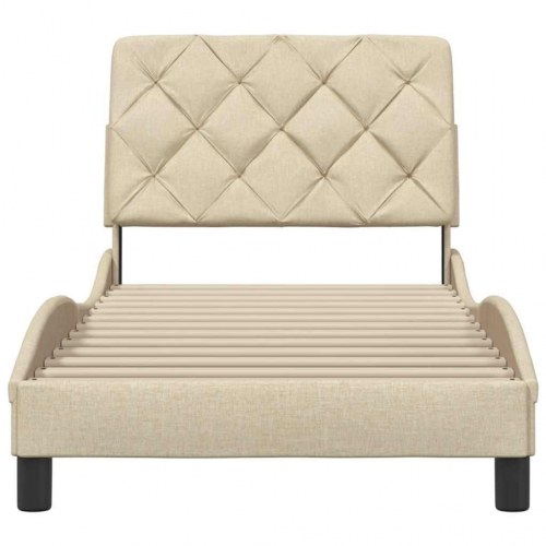 Sengeramme uden madras 80×200 cm - stof, cremefarvet
