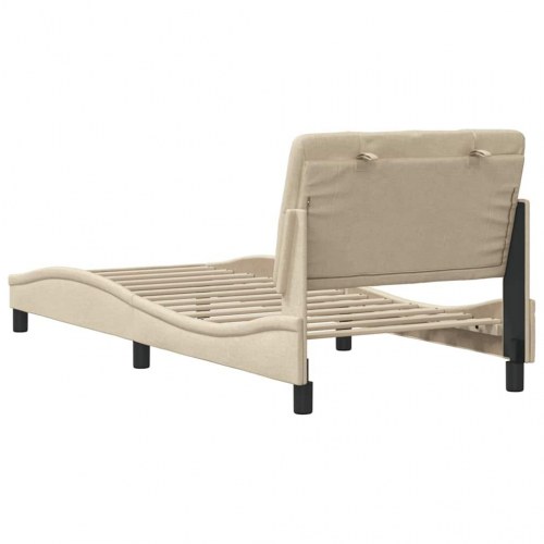 Sengeramme uden madras 80×200 cm - stof, cremefarvet