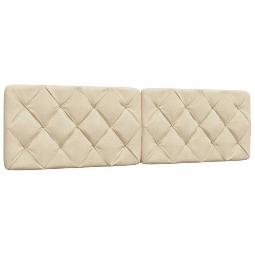 Sengeramme 180x200 cm i creme stof med sengegavl