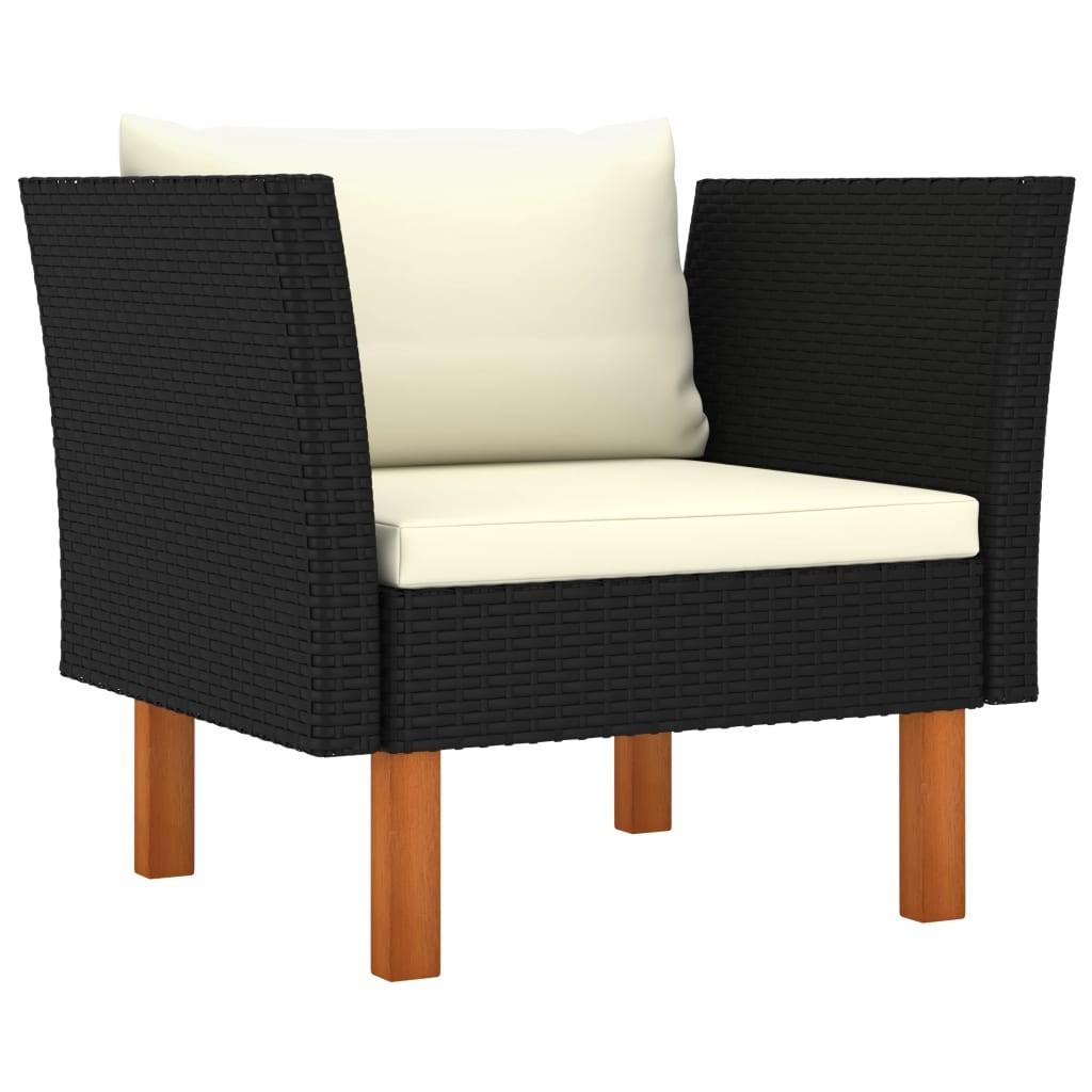 Havesofa polyrattan og massivt eukalyptustræ