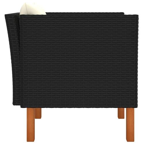 Havesofa polyrattan og massivt eukalyptustræ