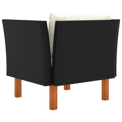 Havesofa polyrattan og massivt eukalyptustræ