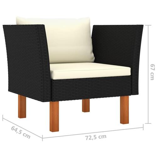Havesofa polyrattan og massivt eukalyptustræ