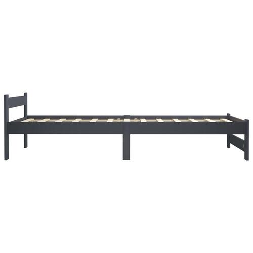 Sengestel 100x200 cm massivt fyrretræ mørkegrå
