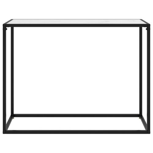 Konsolbord 100x35x75 cm hærdet glas hvid