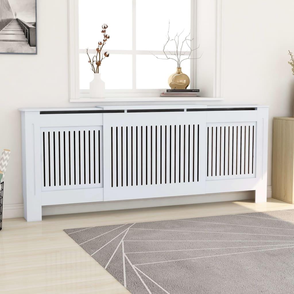 Radiatorskjuler 205 cm MDF hvid