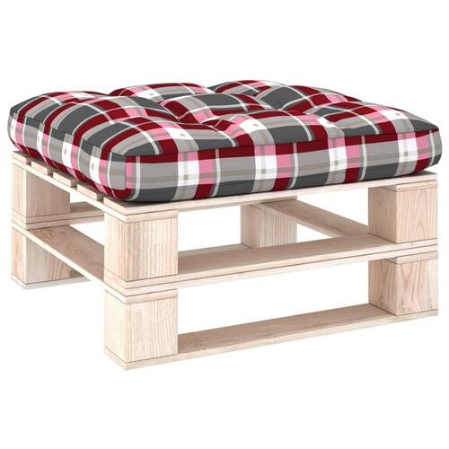 Pallehynde 80x80x12 cm stof rødternet