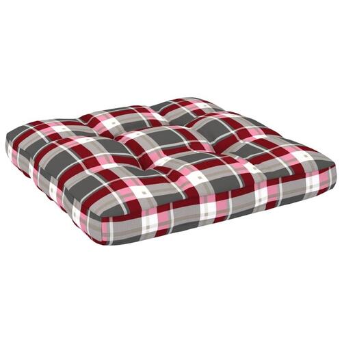 Pallehynde 80x80x12 cm stof rødternet
