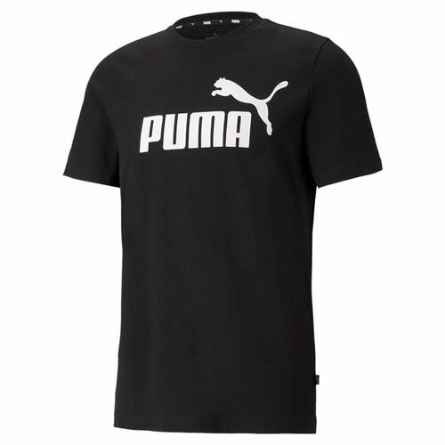 Kortærmet T-shirt til Mænd Puma 586666 01 Sort (L) (1 enheder)