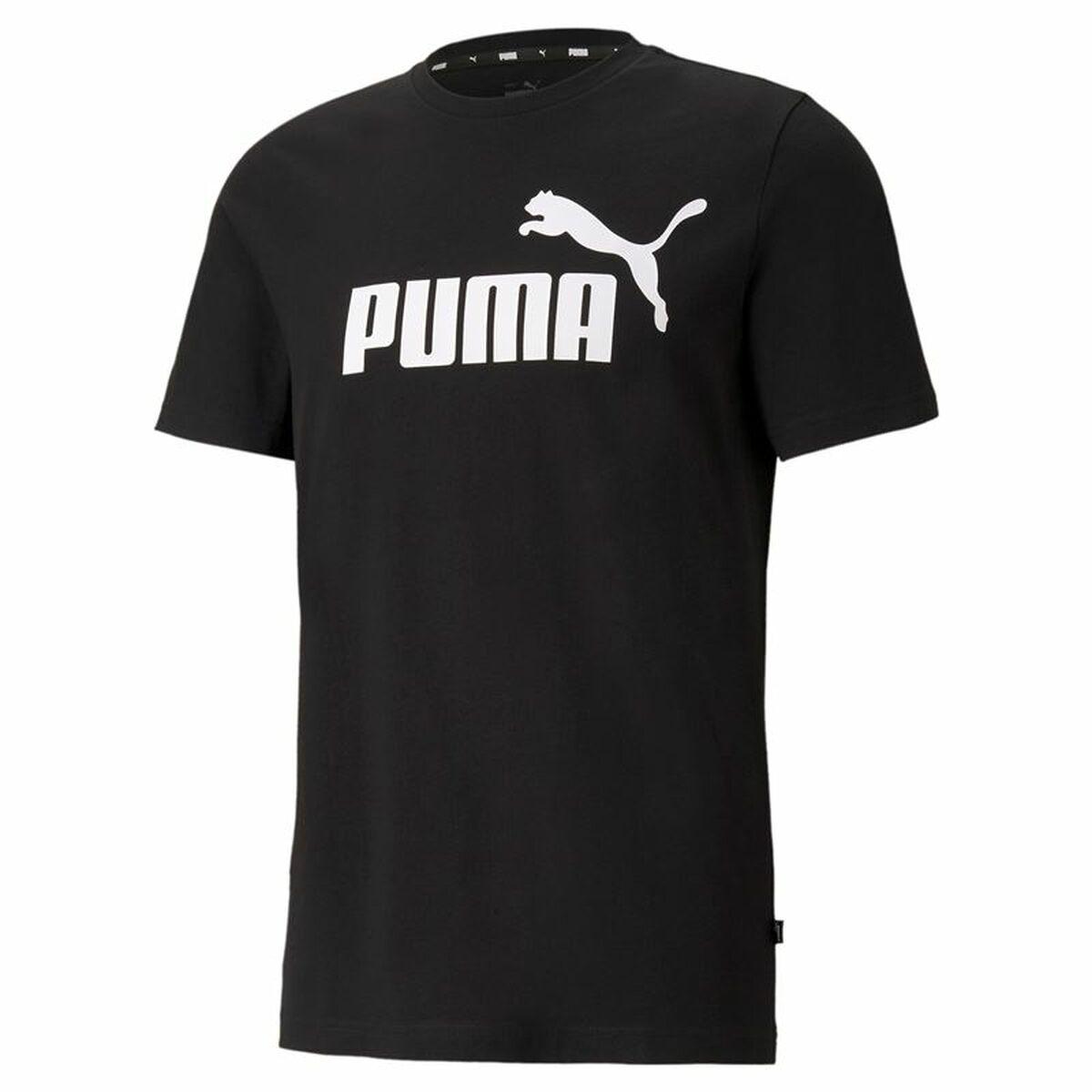 Kortærmet T-shirt til Mænd Puma 586666 01 Sort (L) (1 enheder)