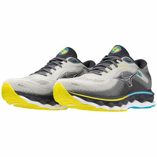 Løbesko til voksne Mizuno Wave Sky 7 Sort Grå 43