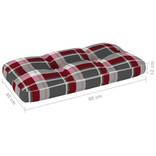 Pallehynde 80x40x12 cm stof rødternet