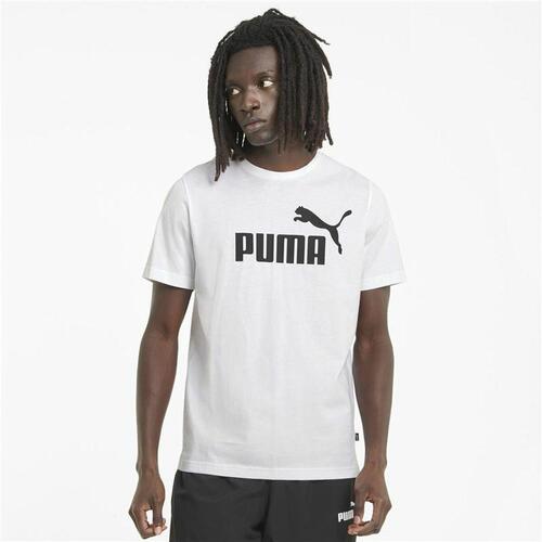 Kortærmet T-shirt til Mænd Puma 586666 02 Hvid (1 enheder)