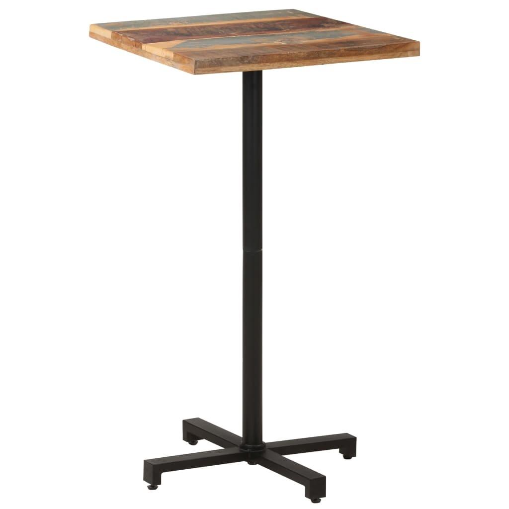 Bistrobord 60x60x110 cm firkantet massivt genbrugstræ