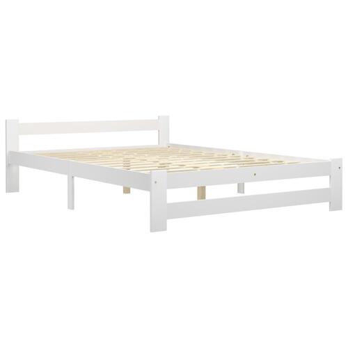 Sengestel 160x200 cm massivt fyrretræ hvid