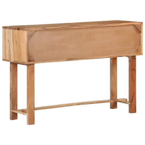 Skænk 115×35×75 cm i massivt akacietræ - naturlig opbevaring med hylder og låger