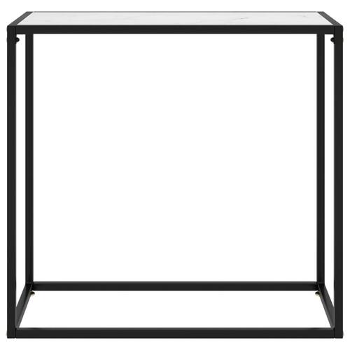 Konsolbord 80x35x75 cm hærdet glas hvid