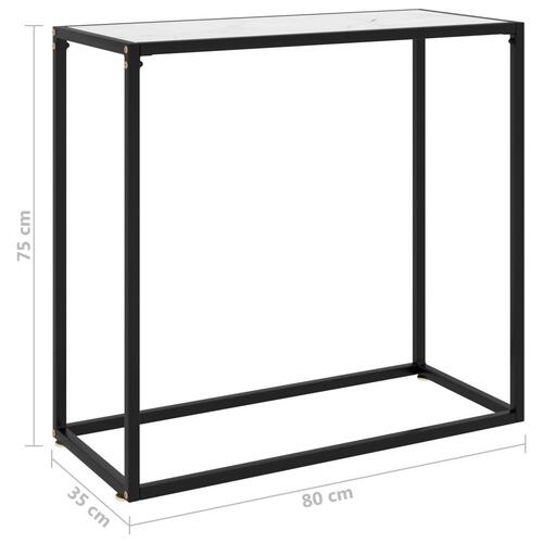 Konsolbord 80x35x75 cm hærdet glas hvid