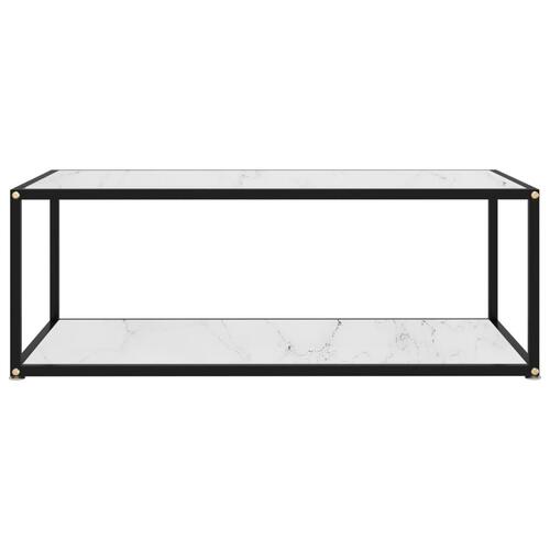Sofabord 100x50x35 cm hærdet glas hvid