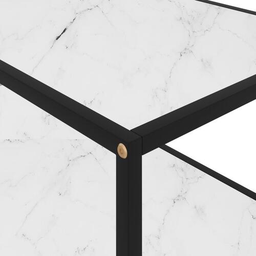 Sofabord 100x50x35 cm hærdet glas hvid