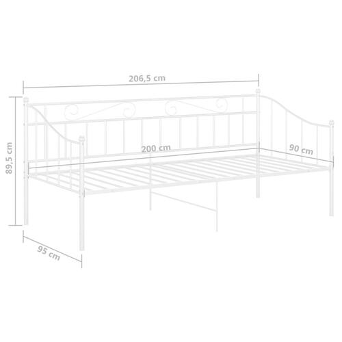 Sengestel til sovesofa 90x200 cm metal hvid