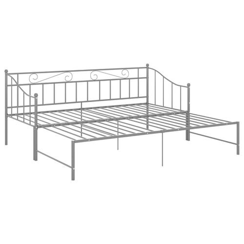 Sengestel til udtræksseng 90x200 cm metal grå