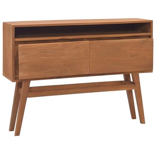 Konsolbord 110x30x79 cm massivt teaktræ