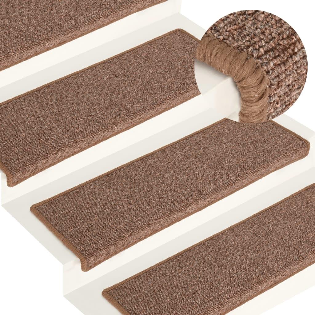 15 stk. trappemåtter 65x21x4 cm brun