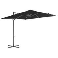 Hængeparasol med stålstang 250x250 cm sort