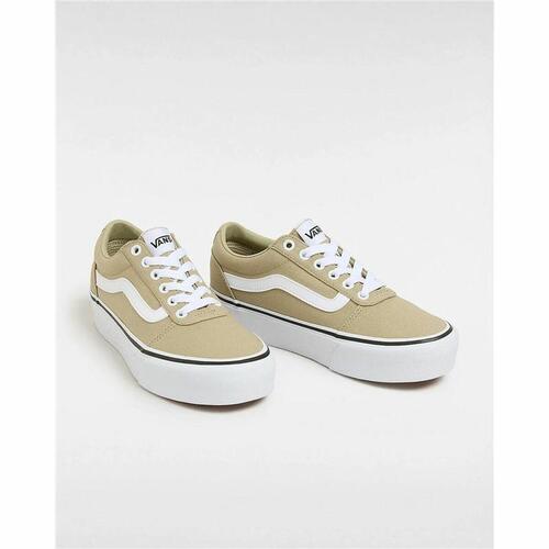 Kvinde Casual Sneakers Vans Ward Platform Cnvs Elm Beige Lys brun 34.5