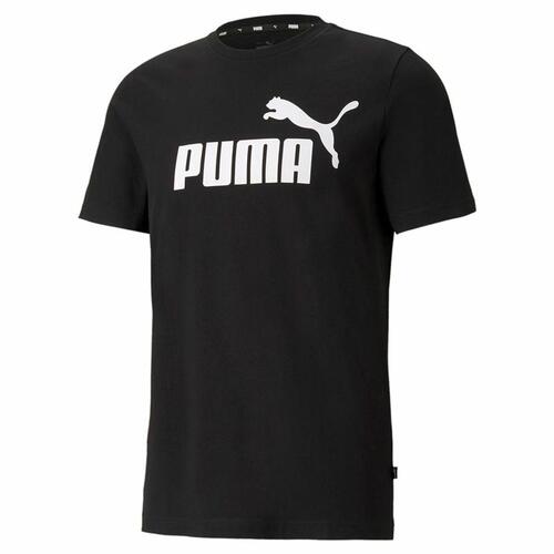 Kortærmet T-shirt til Mænd Puma 586666 01 Sort (S) (1 enheder)