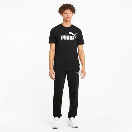 Kortærmet T-shirt til Mænd Puma 586666 01 Sort (S) (1 enheder)