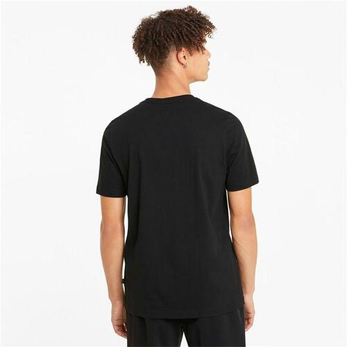 Kortærmet T-shirt til Mænd Puma 586666 01 Sort (S) (1 enheder)