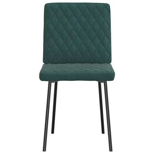 Spisebordsstole 6 stk. velour mørkegrøn