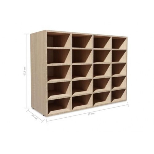 Skoreol 92x30x67,5 cm konstrueret træ egetræsfarvet
