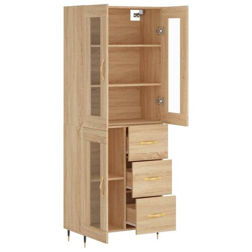 Højskab 69,5x34x180 cm konstrueret træ sonoma-eg
