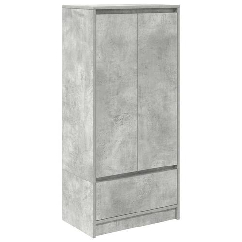 Skab med skuffe 55,5x34x119,5 cm konstrueret træ betongrå