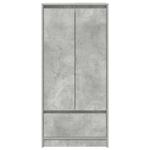 Skab med skuffe 55,5x34x119,5 cm konstrueret træ betongrå