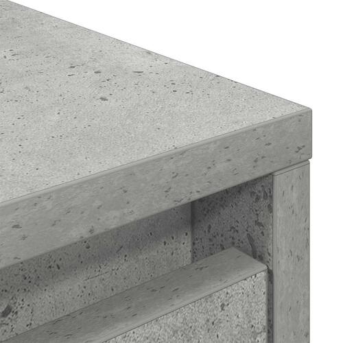 Skab med skuffe 55,5x34x119,5 cm konstrueret træ betongrå