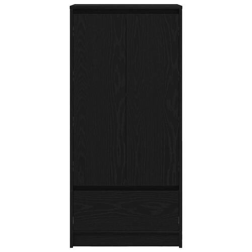Skab med skuffe 55,5x34x119,5 cm konstrueret træ sort-eg