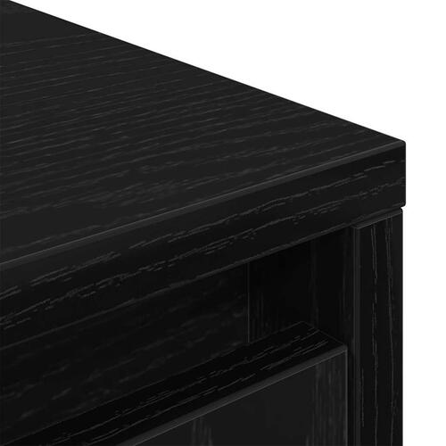 Skab med skuffe 55,5x34x119,5 cm konstrueret træ sort-eg