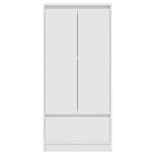 Skab med skuffe 55,5x34x119,5 cm konstrueret træ hvid