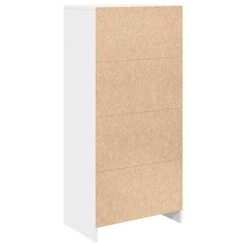 Skab med skuffe 55,5x34x119,5 cm konstrueret træ hvid